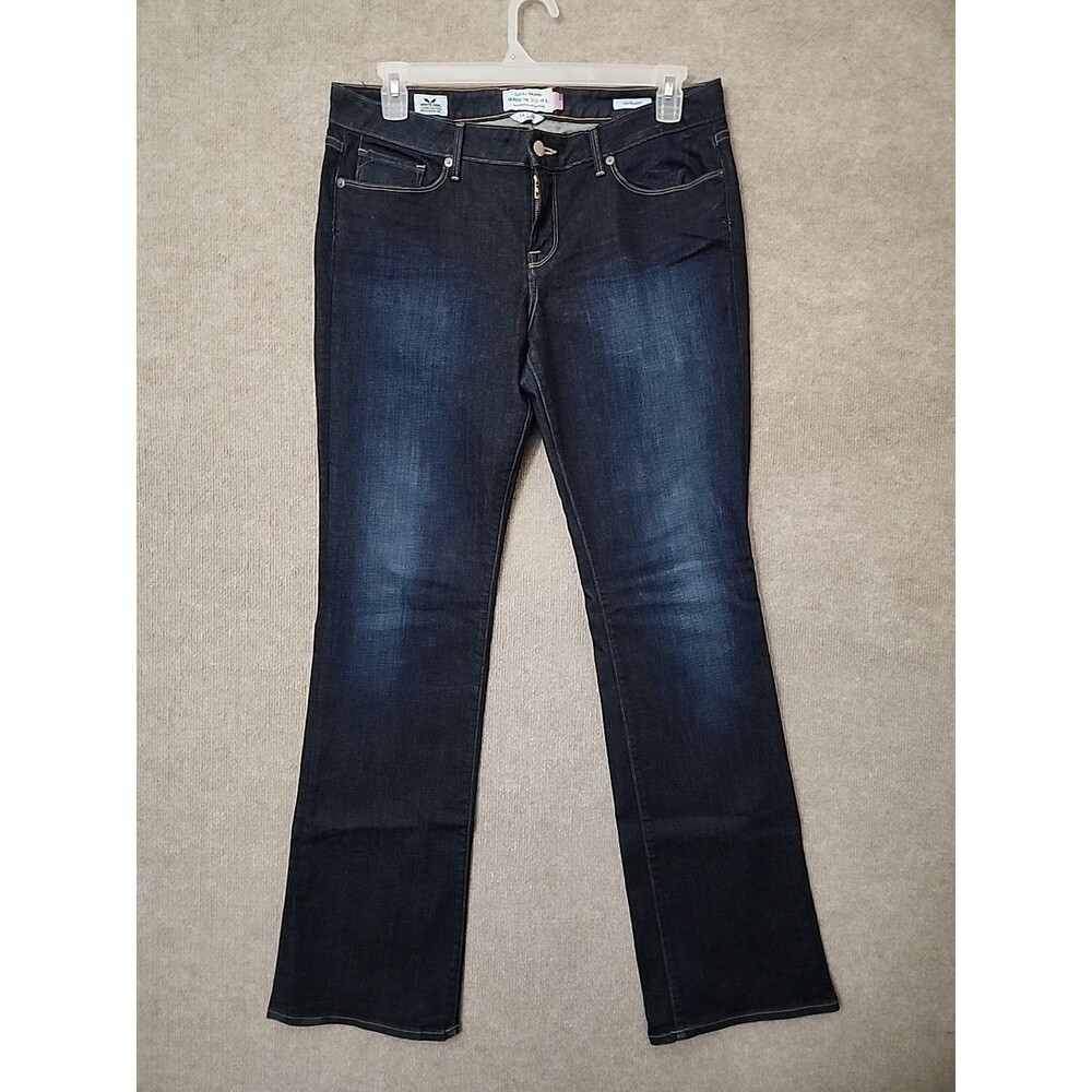 Lucky Brand Lolita Boot Jeans Womens 14 32 Long Blue Dark Wash White Oak Cone